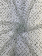 Diamond Bugle Bead & 3mm Crystal Sequin Fabric