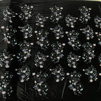 Botanical Sequin Embroidered Velvet Fabric — fabric photo 2