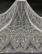 Ornamental Foam Bead & Crystal Sequin Fabric — fabric photo 6
