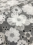 White Cutwork Appliqué Embroidered Fabric — fabric photo 5