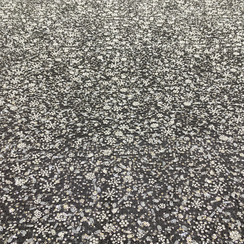 3D Foam Bead Sequin Embroidered Lace Fabric — fabric photo 3