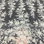 Symmetrical Botanical Beaded Sequin Lace Fabric