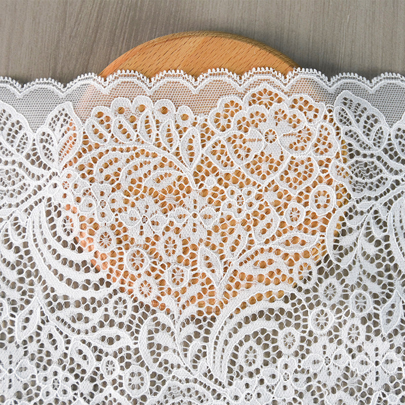 Corded Double-Scallop Stretch Nylon Lace Trim 18 cm