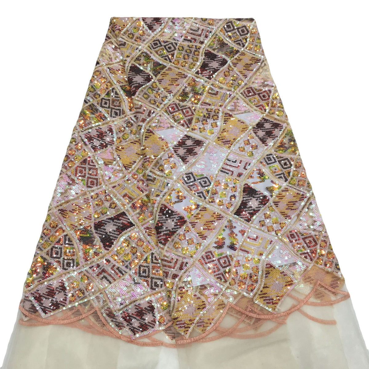 Grid Pattern Iridescent 2/3/4 mm Sequin Embroidery — fabric photo 5