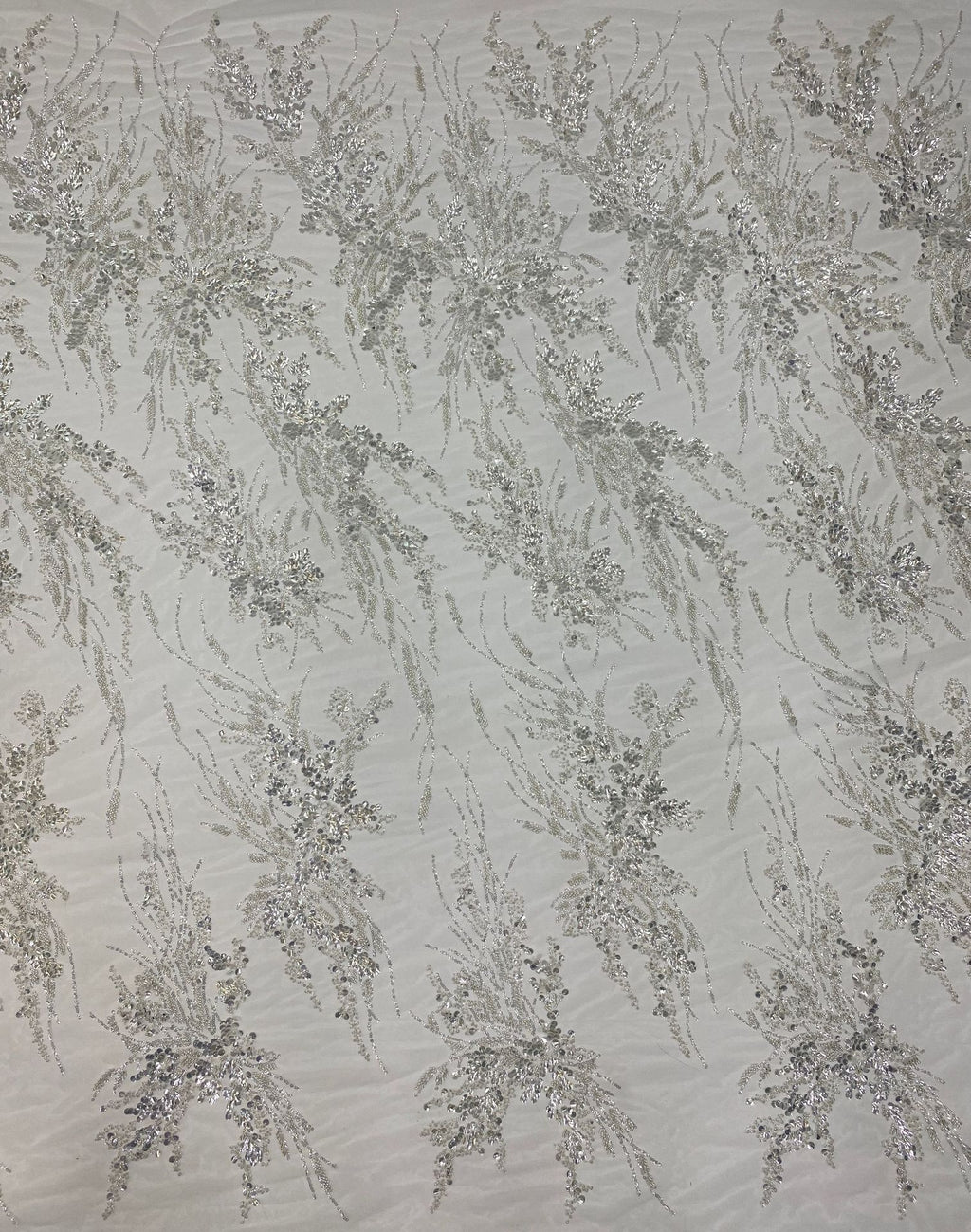 3/7 mm Sequin Embroidered Bridal Fabric — fabric photo 2