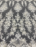 Beaded Sequin Wedding Lace with Rope Embroidery — fabric photo 6