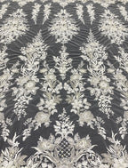 Beaded Sequin Wedding Lace with Rope Embroidery — fabric photo 6