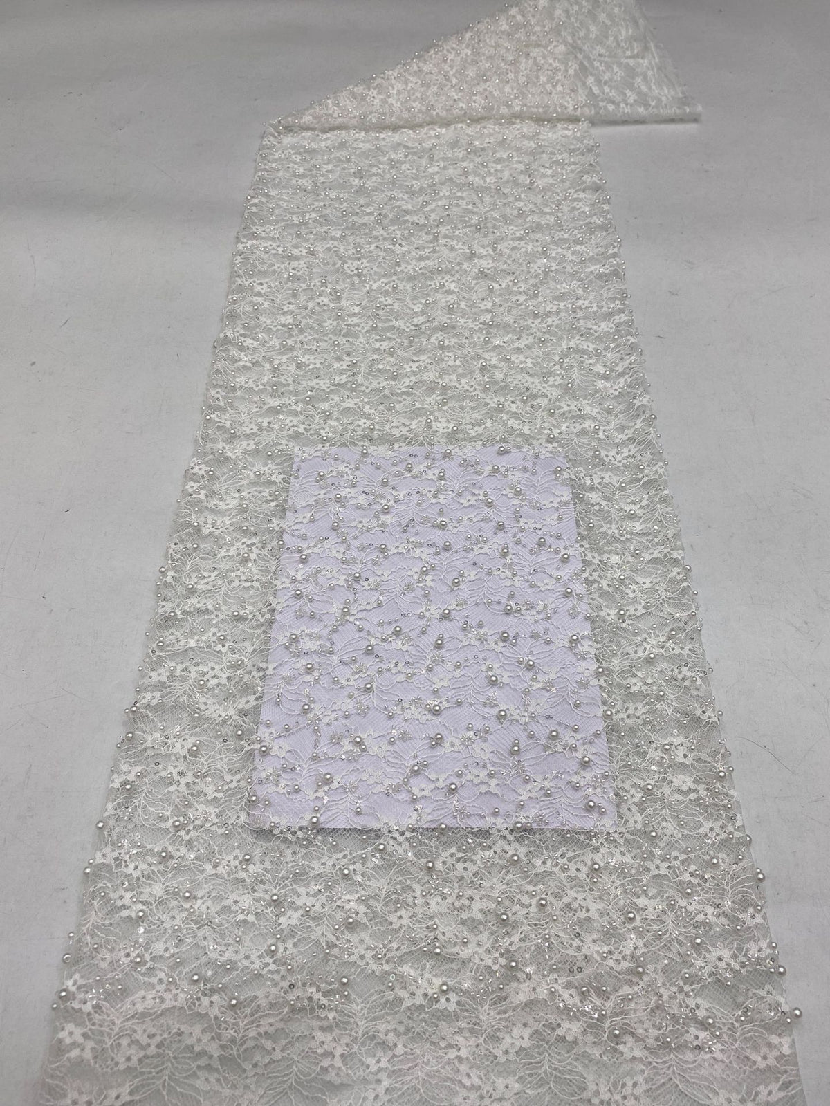 Beaded Sequin Wedding Lace with Foam Beads — fabric photo 6