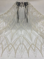 Heavy Raised Bead and Sequin Bridal Embroidery Fabric — fabric photo 6