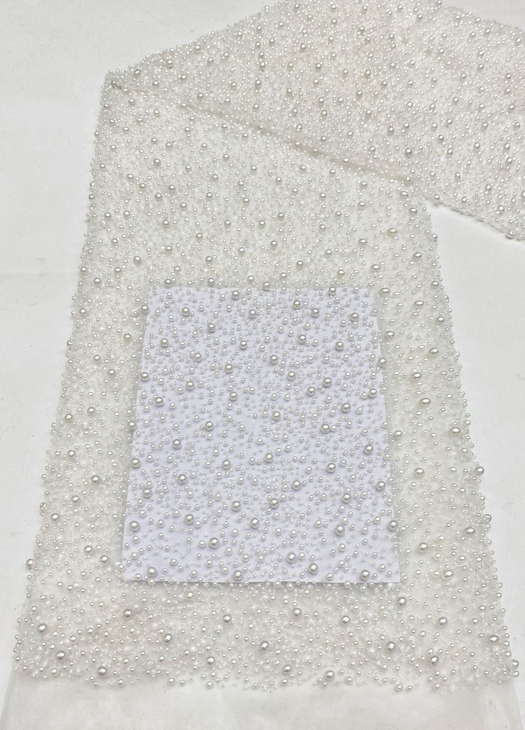 Floral Seed Bead & Foam Bead Embroidery Fabric — fabric photo 6