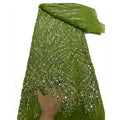 Linear Sequin Embroidered Mesh Fabric – Per Yard — fabric photo 5