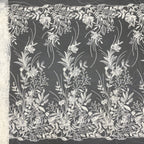 Bugle Bead & Sequin Embroidered Bridal Fabric