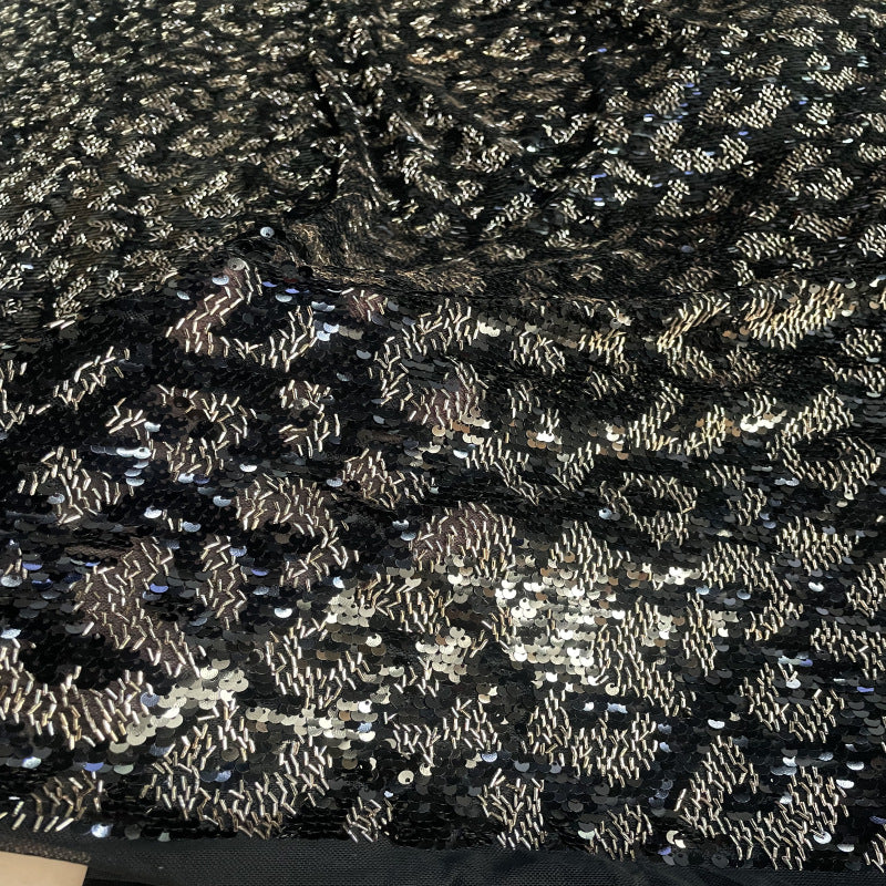 Leopard Print 5mm Rolled Sequin Fabric — fabric photo 4