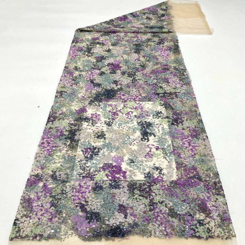 Geometric Mixed-Size Sequin Embroidered Fabric — fabric photo 2
