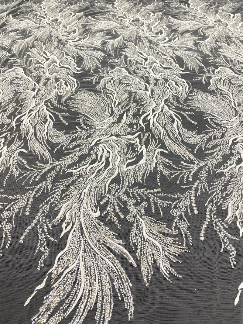 Bugle Bead & Sequin Embroidery Lace for Evening Dresses — fabric photo 6