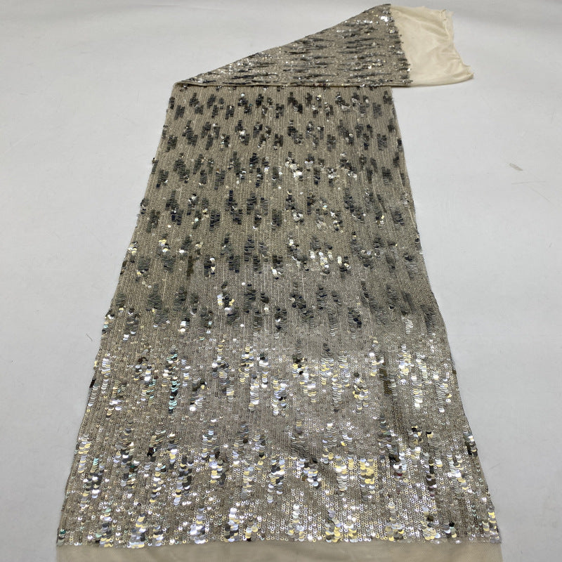 Stretch 3/5 mm Sequin Embroidered Stretch Mesh Fabric – Design 70943 — fabric photo 4