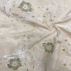 Fleece Base Bugle Bead Sequin Embroidery Fabric — fabric photo 2