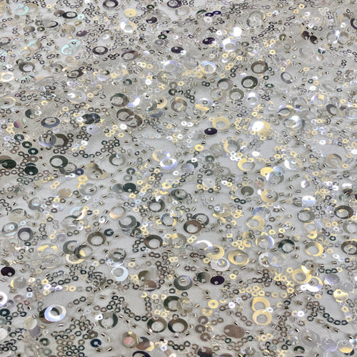 3/5/7/9 mm Sequin Embroidered Bridal Fabric