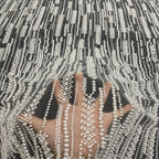 Bugle-Bead & Bubble-Bead Embroidered Bridal Fabric