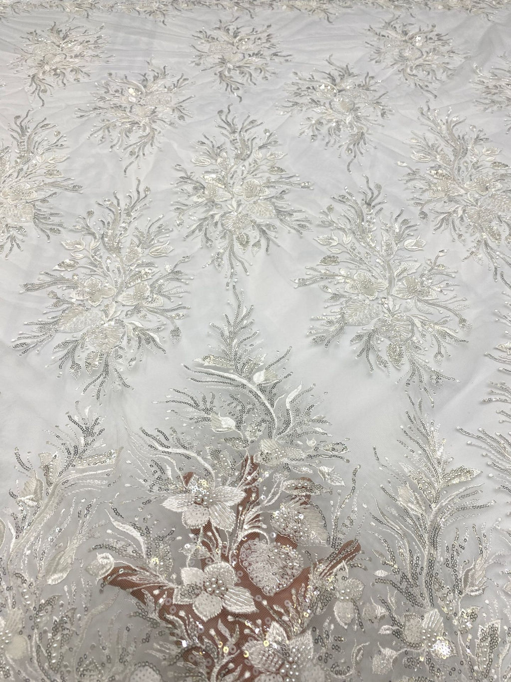 Botanical Bugle and Foam Bead Sequin Fabric — fabric photo 4
