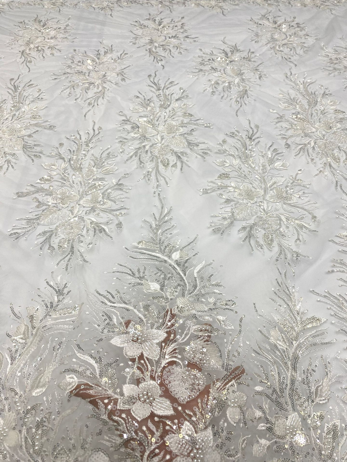 Botanical Bugle and Foam Bead Sequin Fabric — fabric photo 4