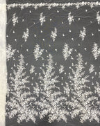 3D White-Core Bead and Sequin Embroidered Fabric — fabric photo 6