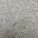 Sequin & Bugle-Bead Embroidered Bridal Fabric – Design 98079 — fabric photo 5