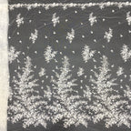 3D White-Core Bead and Sequin Embroidered Fabric