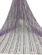 Multicolor Vertical Stripe Sequin Embroidery Fabric — fabric photo 5