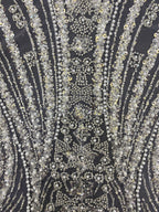 Velvet-Based Bead & Sequin Embroidery Fabric — fabric photo 3