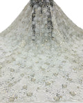 Heavy Sequin & Bugle-Bead Embroidered Bridal Fabric – Design 84255 — fabric photo 6