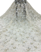 Heavy Sequin & Bugle-Bead Embroidered Bridal Fabric – Design 84255 — fabric photo 6