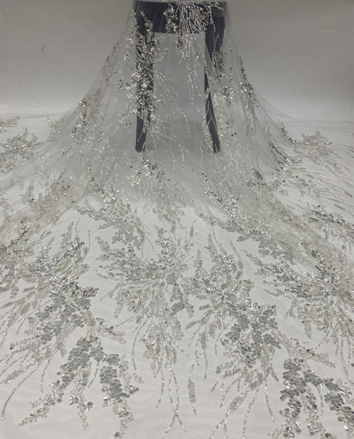 3/7 mm Sequin Embroidered Bridal Fabric