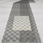 Square Seed Bead Crystal Sequin Embroidery Fabric — fabric photo 4
