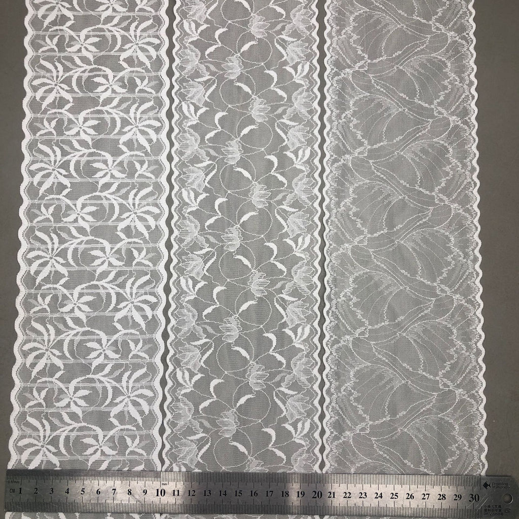 Double-Scallop Stretch Nylon Lace Trim 10 cm — fabric photo 3