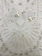 Fine 3/7 mm Sequin & Triple-Bead Embroidered Bridal Fabric — fabric photo 4