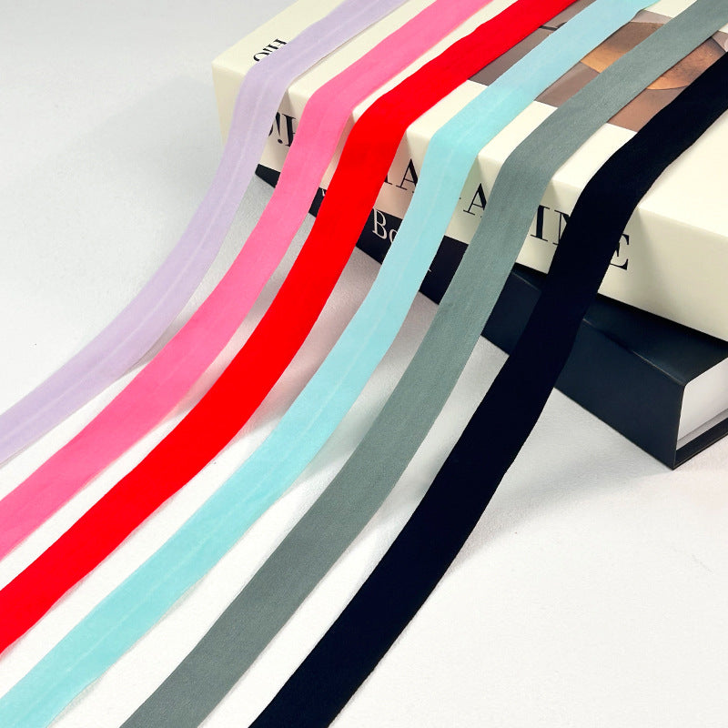 Multicolor Nylon Binding Tape – 2 cm Colors & 1.2 mm Gold-Threaded Option — fabric photo 2