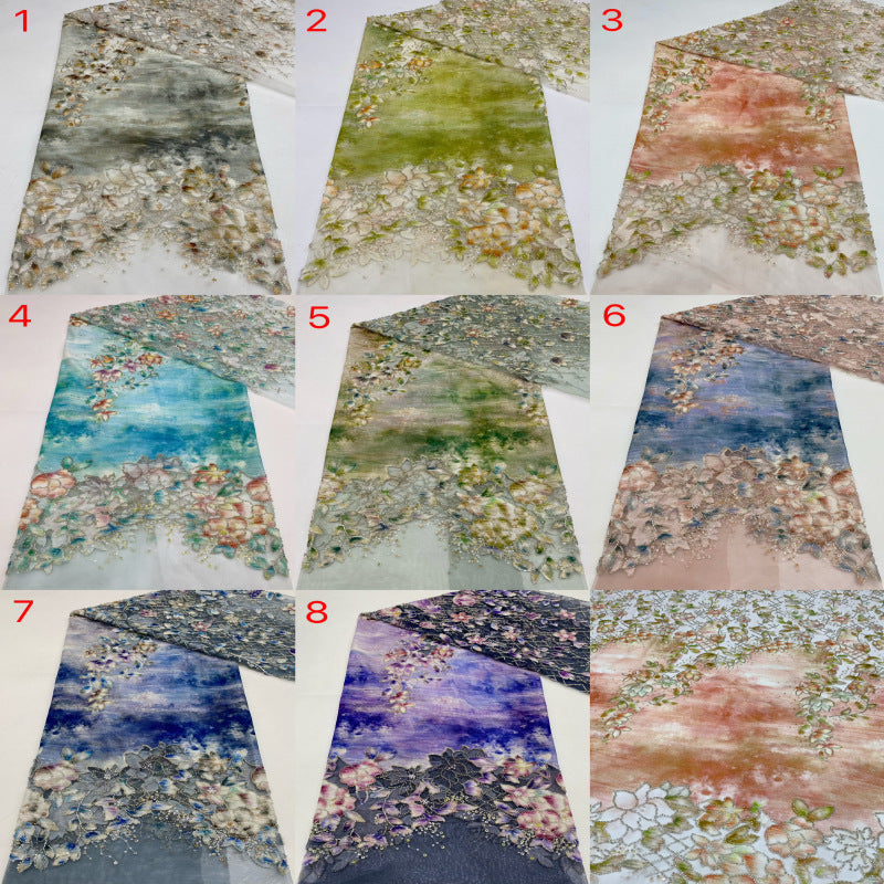 Laser Print Bugle Bead & Sequin Fabric