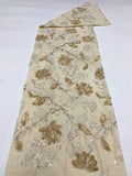 Velvet Ribbon Bead & Sequin Embroidered Fabric — fabric photo 6