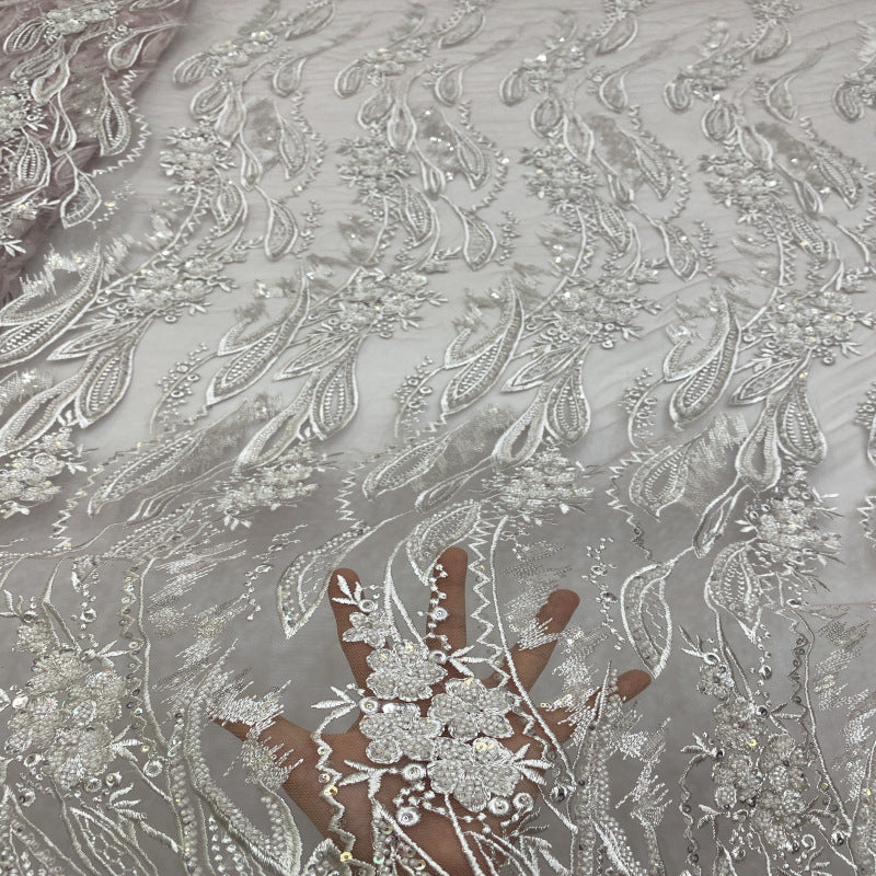 Sequin Embroidered Bridal Fabric – Design 74943 — fabric photo 3