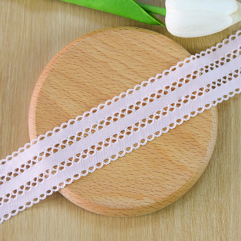 Geometric Double-Scallop Straight-Edge Lace Trim 3.5 cm