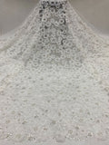 Allover Sequin & Bubble-Bead Embroidered Bridal Fabric — fabric photo 6