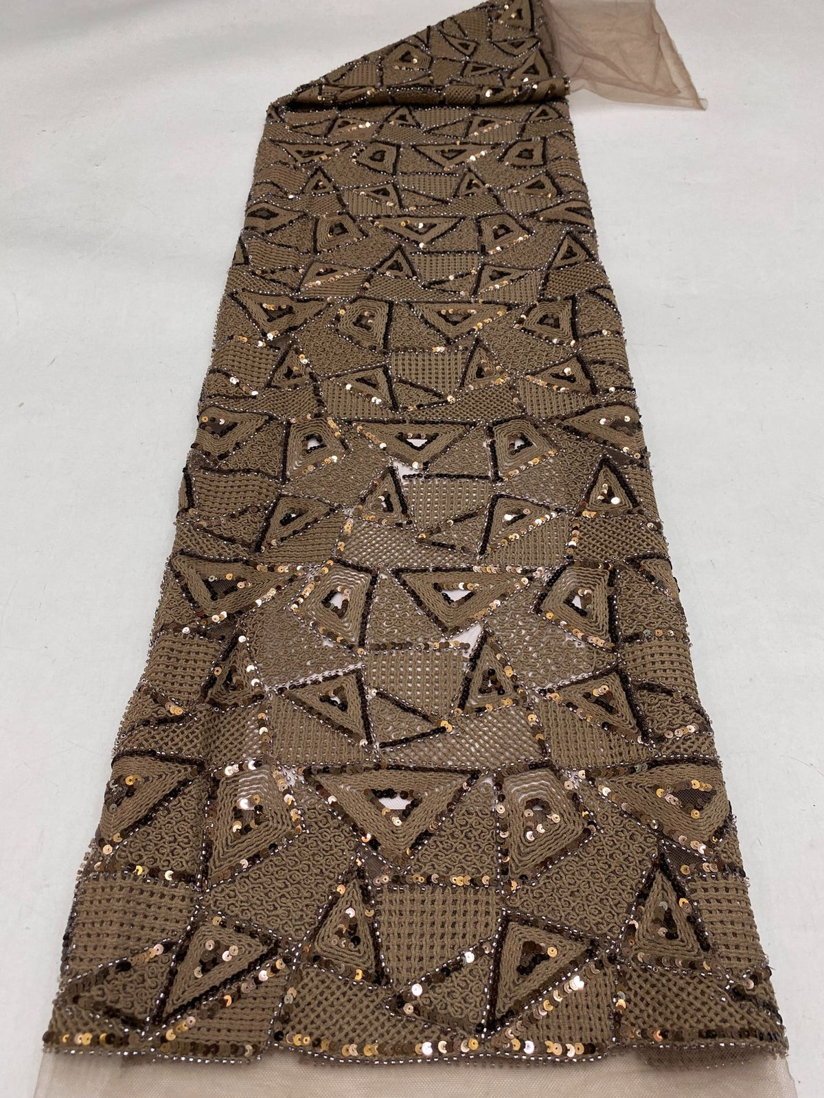 Geometric Bead Sequin Embroidery Fabric — fabric photo 6