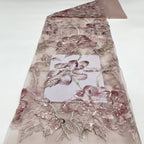 Botanical Sequin & Bugle-Bead Embroidered Bridal Fabric – Design 09759 — fabric photo 3