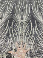 Velvet-Based Bead & Sequin Embroidery Fabric — fabric photo 2