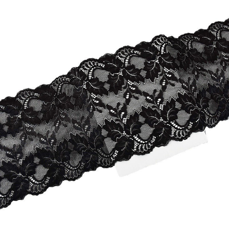 Leaf Double-Scallop Stretch Nylon Lace Trim 18 cm — fabric photo 4