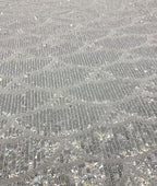 Fan-Motif White Bead and 5 mm Crystal Sequin Fabric — fabric photo 3