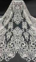 Symmetrical Sequin Embroidered Bridal Fabric – Design 51263 — fabric photo 6
