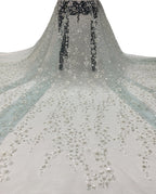 Gradient Foam Bead Silver Sequin Embroidery Fabric — fabric photo 5