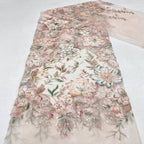 Printed Bead Sequin Embroidery Fabric for Dresses